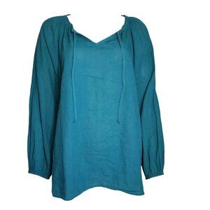 OLD NAVY Blue Green Pullover Long Sleeve Lightweight Top Womens Size L Large